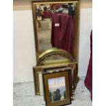 Two gilt framed pictures and a collection of pictures.