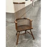 A fine Welsh comb-back Windsor armchair, signed to underside 'John Brown' (Welsh 1933-2008) and
