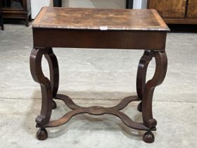 A 19th Century walnut side table, the oyster veneered parquetry and crossbanded top on square