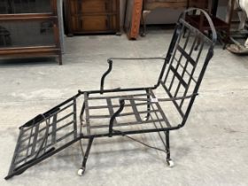 A Victorian iron campaign bed/chair.