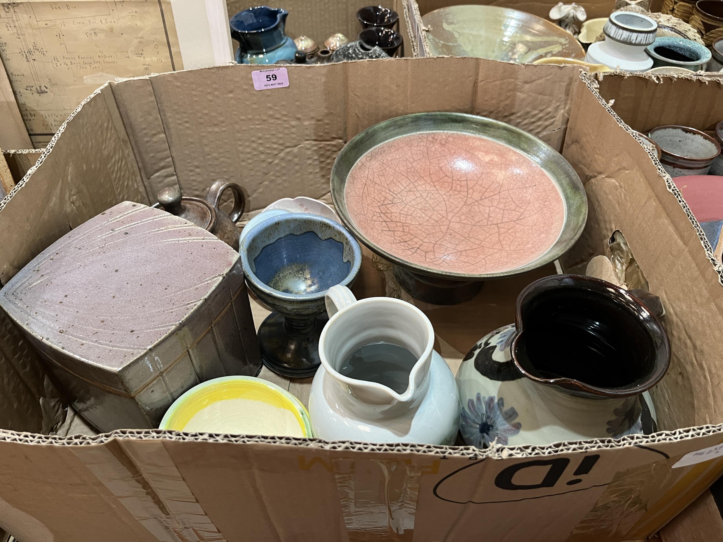 Two boxes of studio pottery. - Image 2 of 2