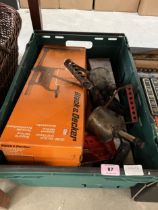 A box of tools, Black and Decker etc.