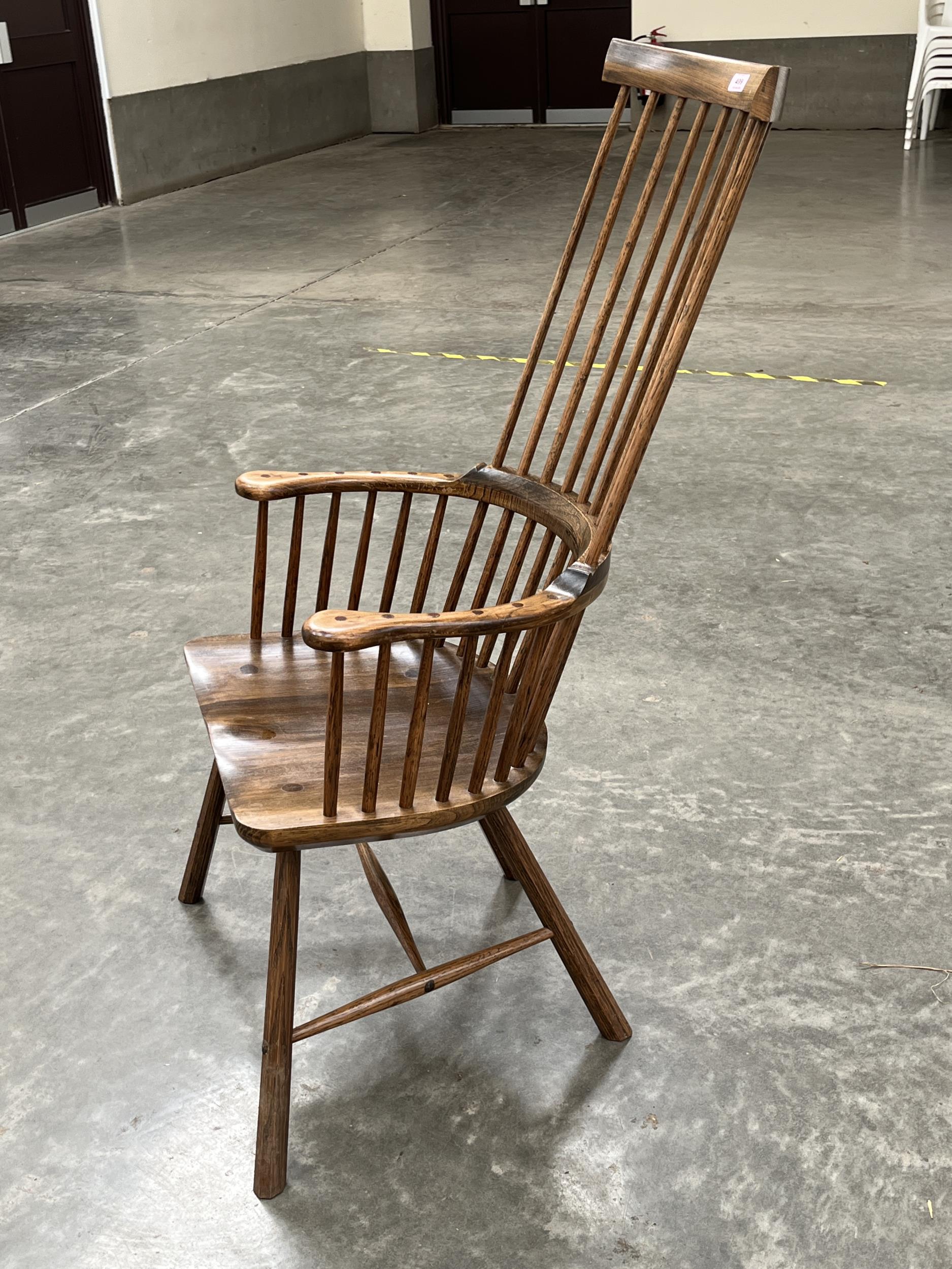 A fine Welsh comb-back Windsor armchair, signed to underside 'John Brown' (Welsh 1933-2008) and - Image 2 of 3