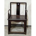 A 19th Century Chinese hardwood official's armchair.