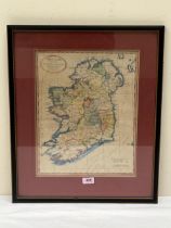 An engraved and coloured map by J Russell, Ireland Divided Into Provinces and Counties. 13" x 13".