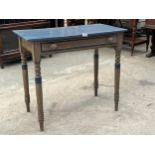 A George IV decorated pine side table with frieze drawer. 32" wide.