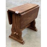 An elm drop leaf occasional table. 15½" wide.