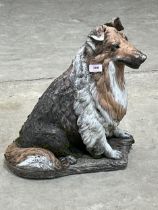 A collie dog garden ornament. 18½" high.