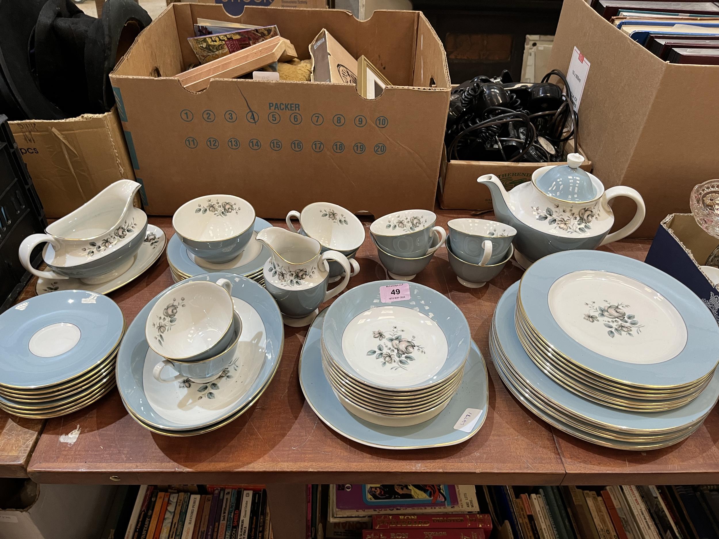 A Royal Doulton Rose Elegans pattern dinner and tea service comprising 53 pieces.