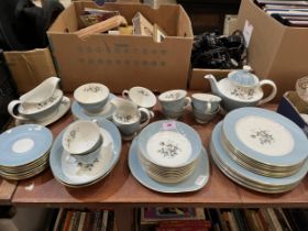 A Royal Doulton Rose Elegans pattern dinner and tea service comprising 53 pieces.