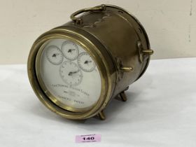A Hateley's patent brass homing pigeon clock with Turner's patent movement. The silvered dial 5"