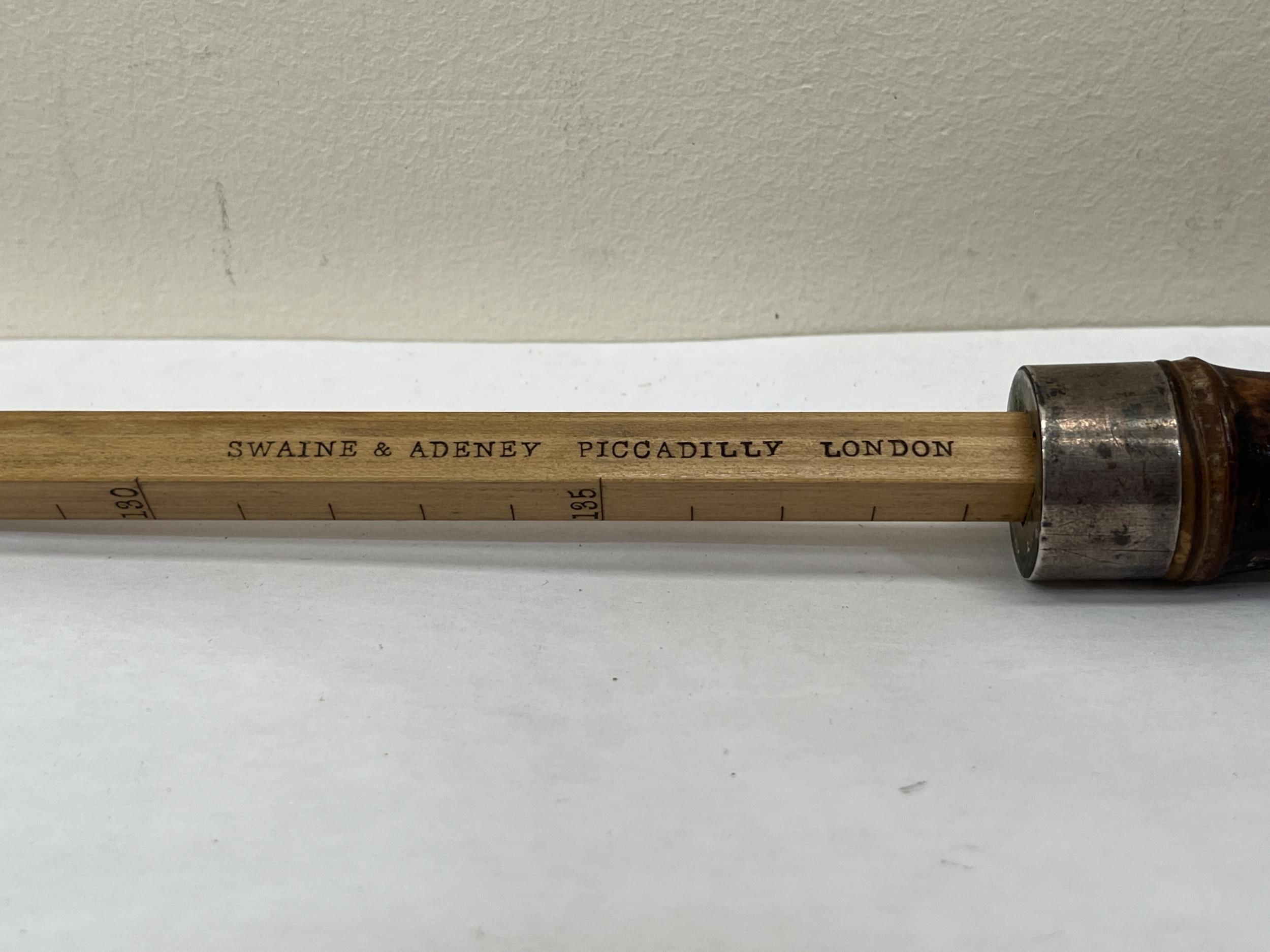 A Victorian horse measuring stick by Swaine & Adeney, the silver collar London 1889, with 17 hand - Image 3 of 3