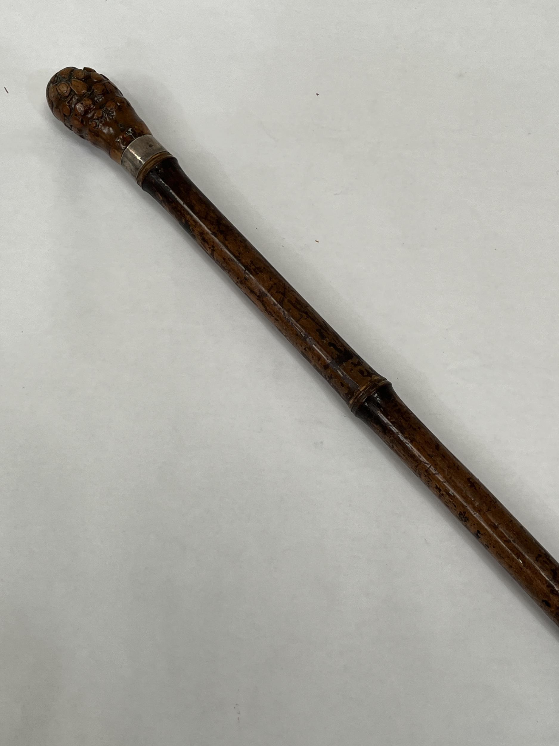 A Victorian horse measuring stick by Swaine & Adeney, the silver collar London 1889, with 17 hand