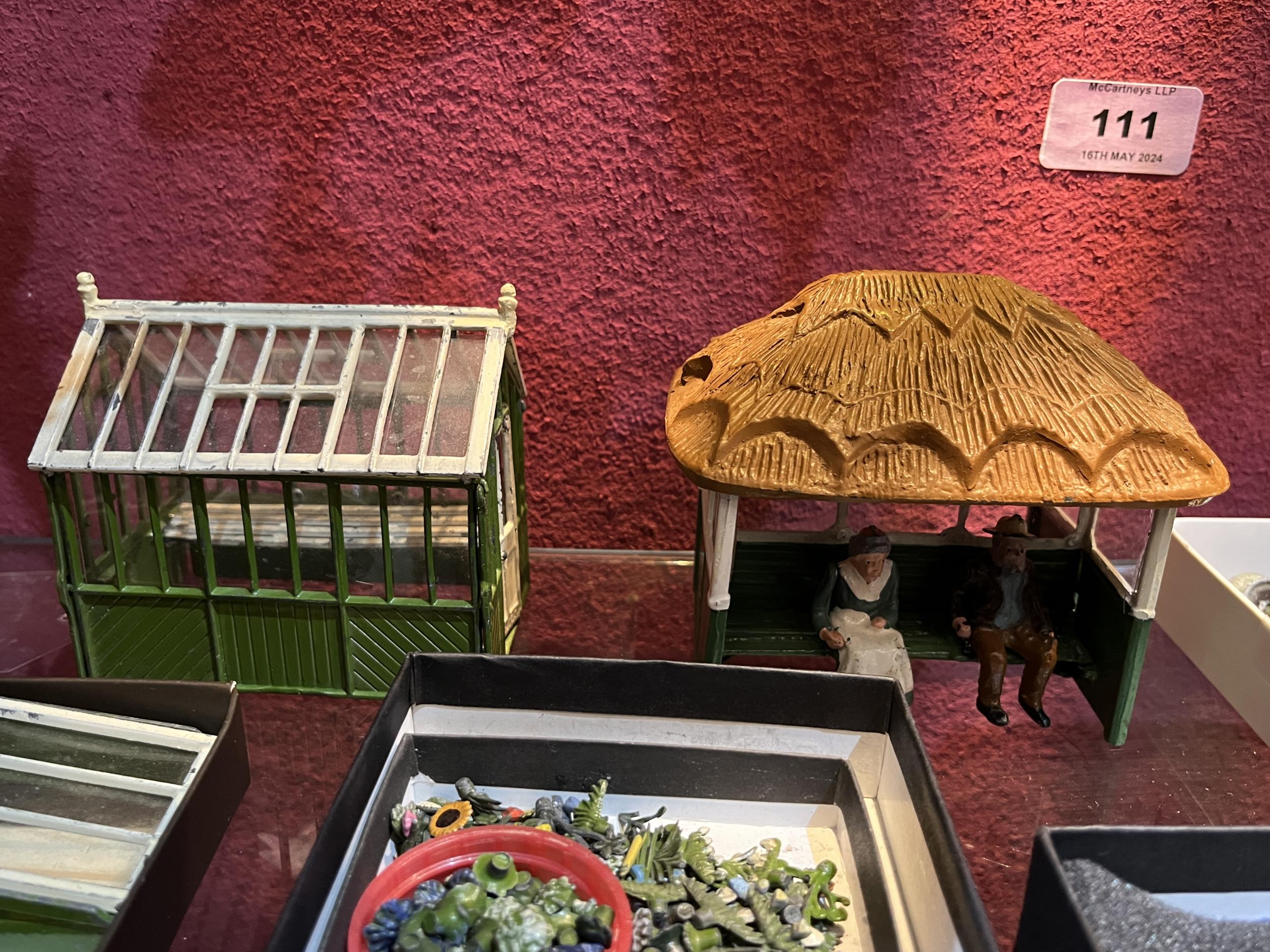 Britains Toys. A large collection of miniature garden comprising a greenhouse, a summer house, - Image 3 of 3