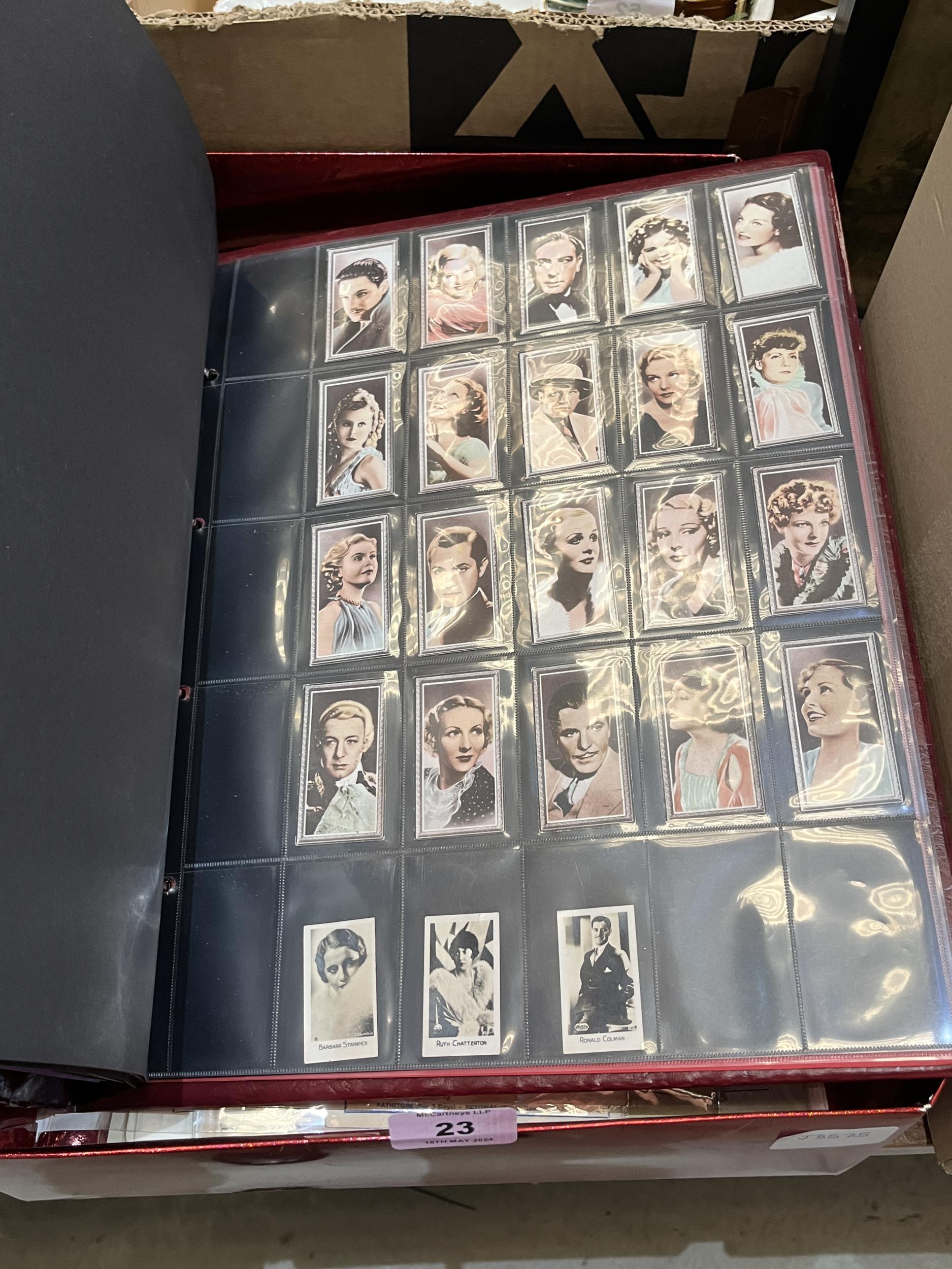 A collection of film star cigarette cards with related memorabilia. - Image 2 of 3