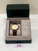A Rotary gentleman's wristwatch, the electronic movement with day/date. Boxed. As new.