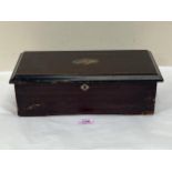 A 19th Century Swiss musical box playing eight airs, single piece comb, tune sheet, tune