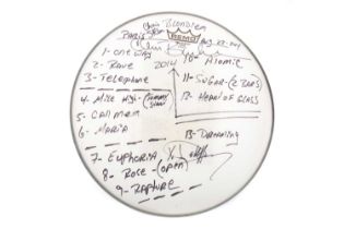 BLONDIE, AUTOGRAPHED AND CONCERT-PLAYED REMO DRUMSKIN, 22ND AUGUST 2014, DOMAINE NATIONAL DE SAINT C