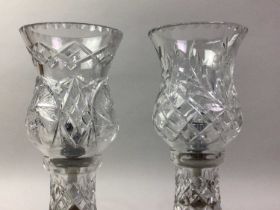PAIR OF CRYSTAL GLASS VASES, LATE 20TH CENTURY