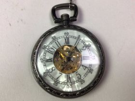 COLLECTION OF REPRODUCTION POCKET AND FOB WATCHES,