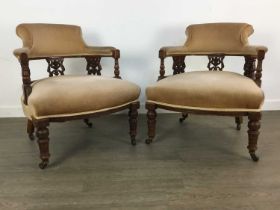 PAIR OF 20TH CENTURY TUB CHAIRS,