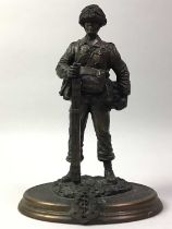 BRONZED RESIN FIGURE OF MEDICAL CORPS OFFICER,