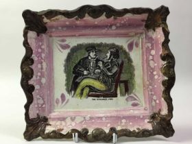 GROUP OF VICTORIAN SUNDERLAND LUSTRE WALL PLAQUES,