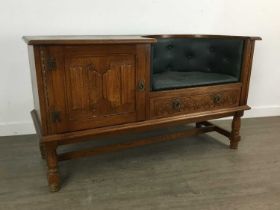 OAK TELEPHONE TABLE/SEAT,