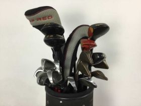 SET OF VARIOUS GOLF CLUBS,