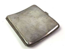 SILVER CIGARETTE CASE, AND PLATED ITEMS