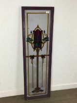 GLASGOW STYLE PAINTED GLASS PANEL,