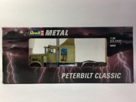 REVEL, TWO 'METAL' MODELS, PETERBILT CLASSIC & BOX TRAILER