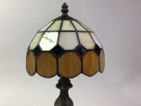 TWO REPRODUCTION TIFFANY STYLE TABLE LAMPS,