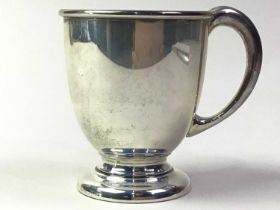 SILVER CHRISTENING MUG, ALONG WITH OTHER SILVER ITEMS