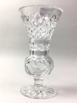 COLLECTION OF CRYSTAL VASES, AND OTHER GLASSWARE