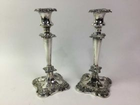 PAIR OF FILLED CANDLESTICKS,