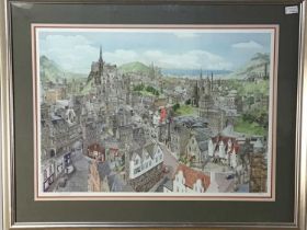 MARTIN STUART MOORE LIMITED EDITION PRINT, MEMORIES OF EDINBURGH