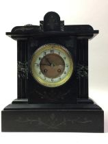 BLACK SLATE MANTEL CLOCK,