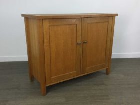 MODERN OAK TWO DOOR CUPBOARD,