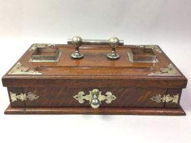 EDWARDIAN OAK DESK STAND, EARLY 20TH CENTURY