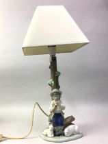 THREE NAO FIGURAL TABLE LAMPS,