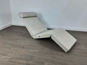 LIGNE ROSET, CREAM LEATHER CHAISE