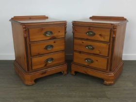 PAIR OF PINE BEDSIDE CABINETS, BY DUCAL