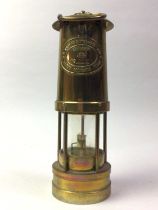 THREE BRASS MINERS LAMPS,