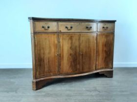 REPRODUCTION MAHOGANY SERPENTINE FRONT SIDEBOARD,