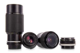 NIKON, SERIES E 70-210MM 1:4 LENS, ALONG WITH THREE FURTHER LENSES