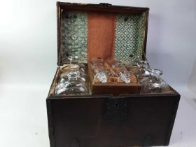 OAK SHIP'S DECANTER CHEST, THE CHEST 17TH / 18TH CENTURY, THE CONTENTS MID-18TH CENTURY