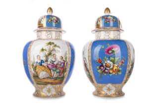 HELENA WOLFSON, PAIR OF PORCELAIN VASES, MID-19TH CENTURY