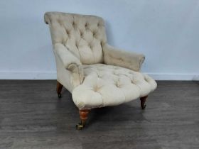 COPE & COLLINSON, VICTORIAN SCROLL EASY CHAIR,