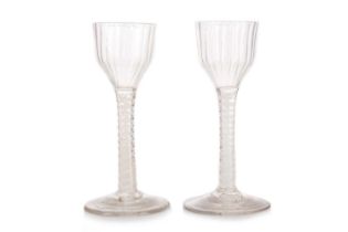 PAIR OF GEORGE III CORDIAL GLASSES,